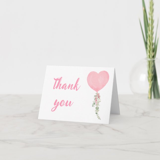 A little Sweetheart is on the Way Thank You Card (Front)