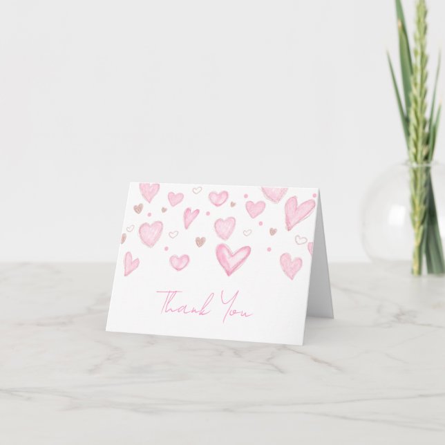 A little Sweetheart is on the Way Thank You Card (Front)