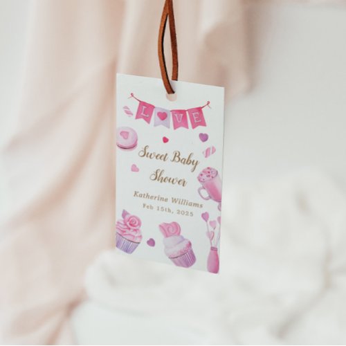 A Little Sweetheart Pink Baby Shower Gift Tags