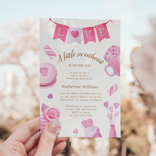 A Little Sweetheart Pink Baby Shower Invitation