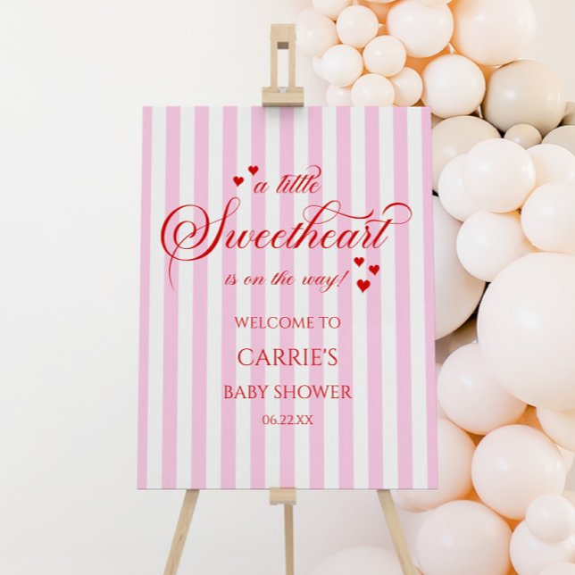 A Little Sweetheart Pink Baby Shower Welcome Sign (Creator Uploaded)
