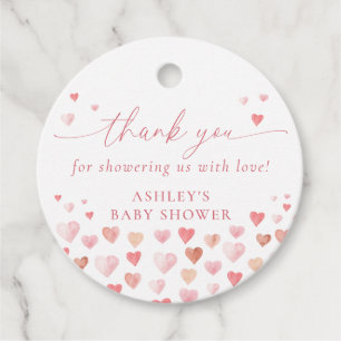 A Little Sweetheart, Pink Girl Baby Shower Favor Tags