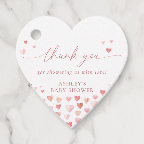 A Little Sweetheart Pink Girl Baby Shower Favor Tags