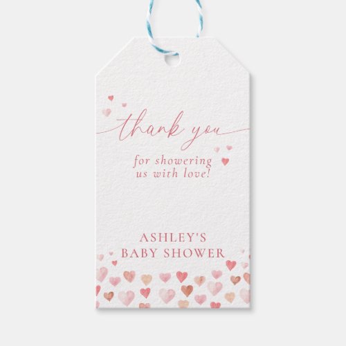 A Little Sweetheart Pink Girl Baby Shower Gift Tags