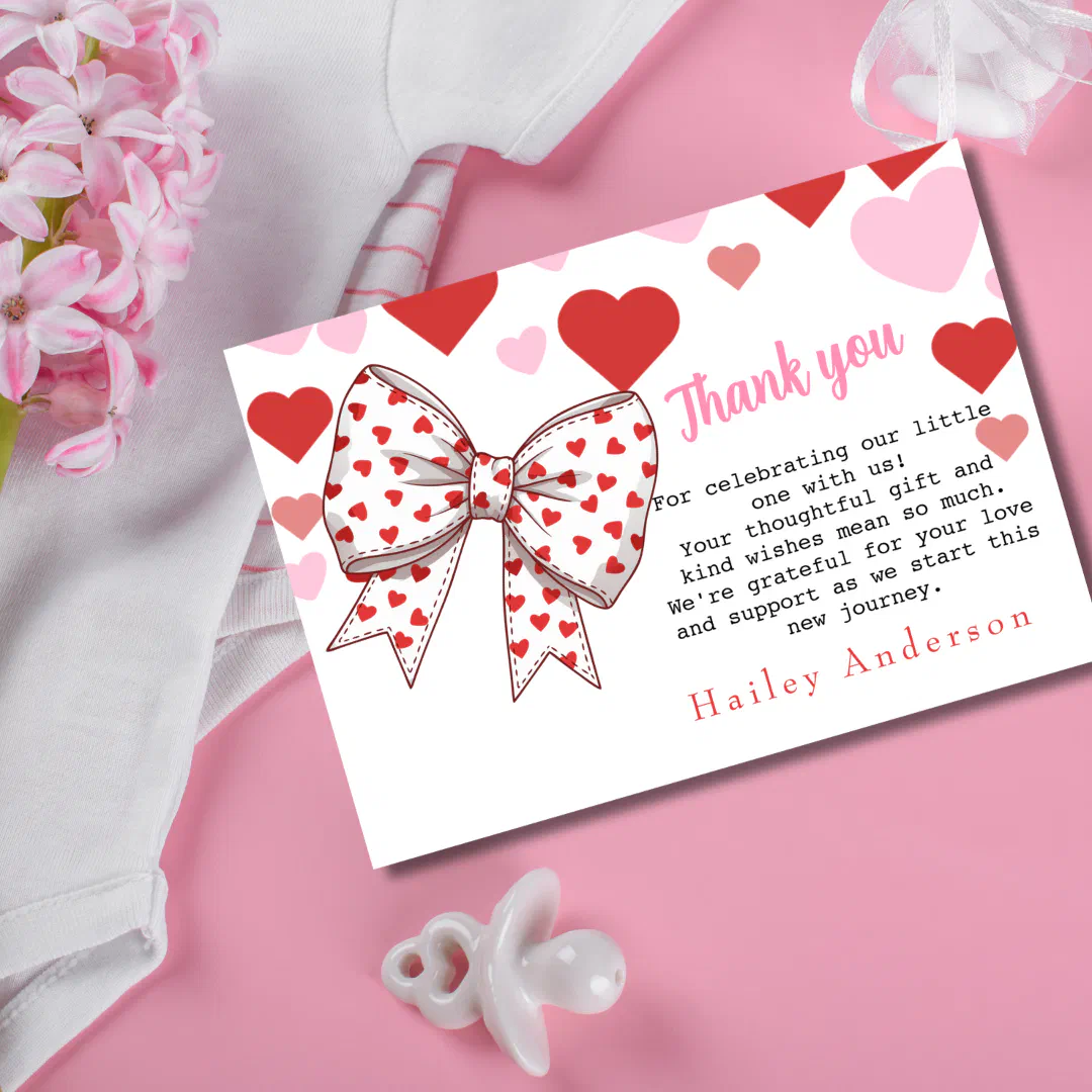 A Little Sweetheart Thank You Baby Shower Card  (A Little Sweetheart Thank You Baby Shower Card)
