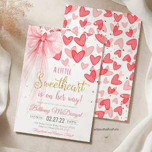A Little Sweetheart Valentine Baby Is on her way  Invitation