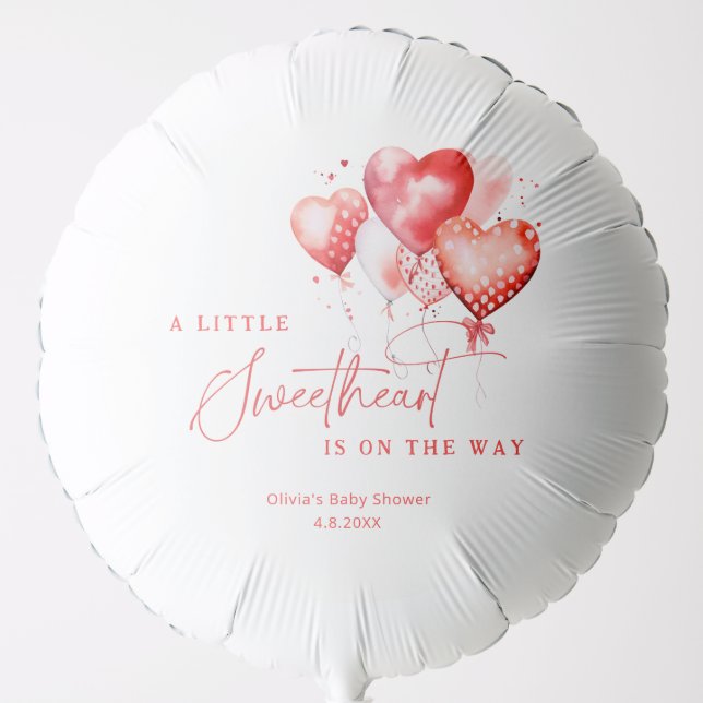 A Little Sweetheart Valentine Baby Shower Balloon (Front)