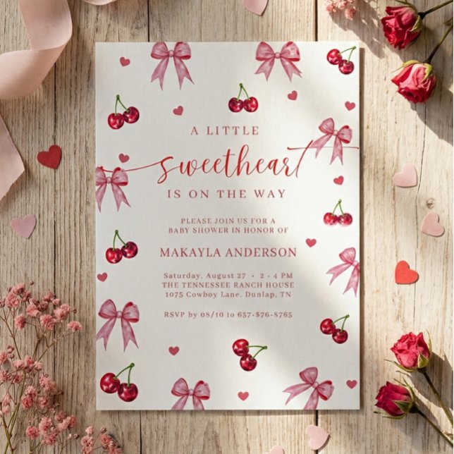 A Little Sweetheart Valentine Baby Shower Invitation (Creator Uploaded)