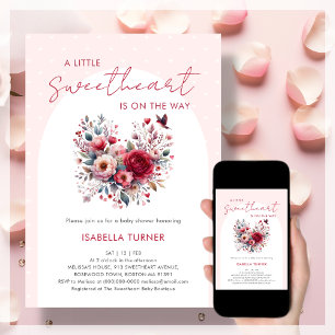 A Little Sweetheart Valentine Baby Shower Invitation