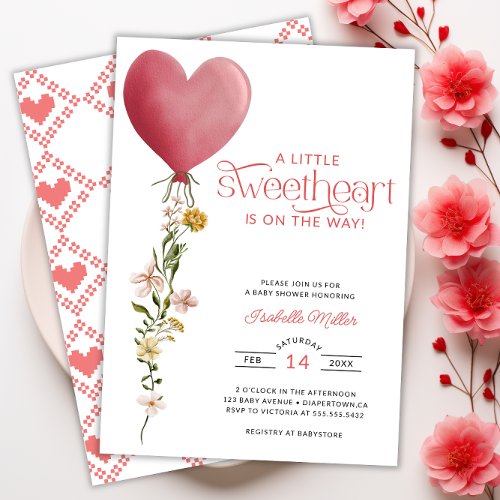 A Little Sweetheart Valentine Baby Shower Invitation