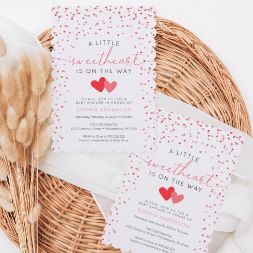 A Little Sweetheart Valentine Baby Shower Invite