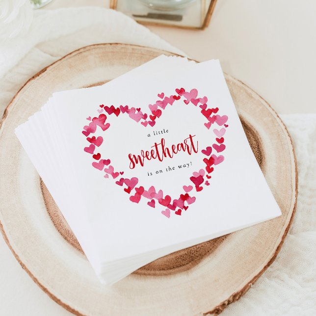 A Little Sweetheart Valentine Baby Shower Napkins (Creator Uploaded)