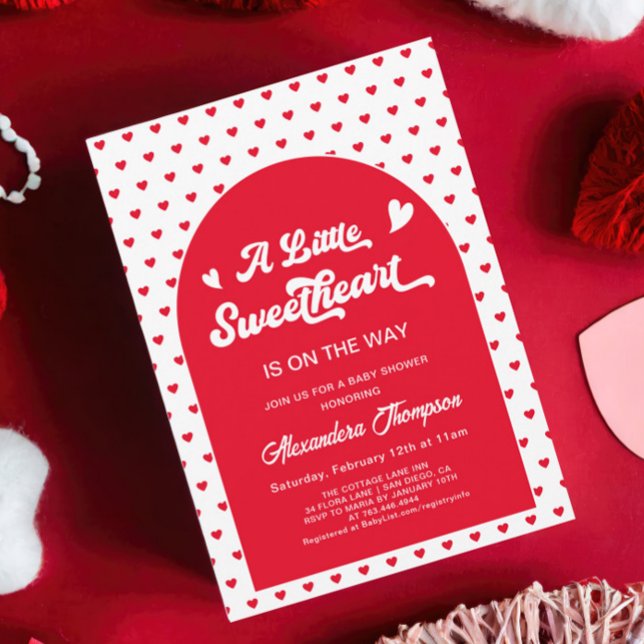 A Little Sweetheart Valentine Baby Shower Neutral  Invitation (Creator Uploaded)