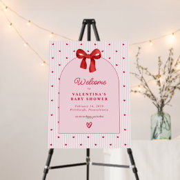 A Little Sweetheart Valentine Baby Shower Welcome  Foam Board
