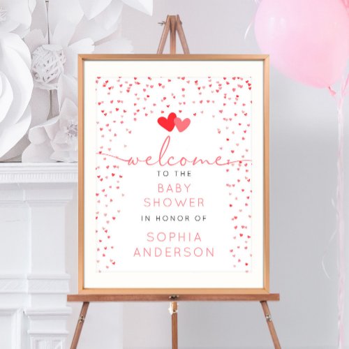 A Little Sweetheart Valentine Baby Shower Welcome Poster