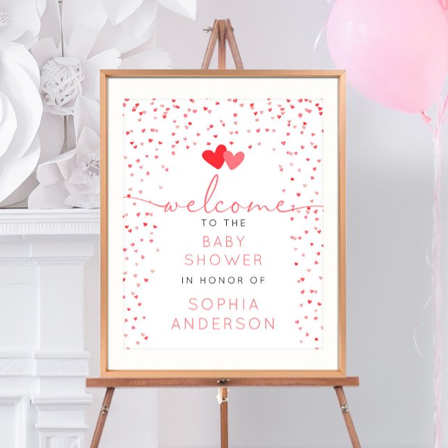 A Little Sweetheart Valentine Baby Shower Welcome Poster (Creator Uploaded)