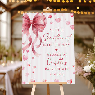 A Little Sweetheart Valentine Bow Baby Shower Foam Board