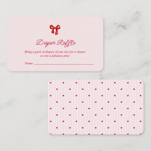 A Little Sweetheart Valentine Coquette Baby Shower Enclosure Card (Front/Back)