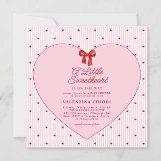 A Little Sweetheart Valentine Coquette Baby Shower Invitation