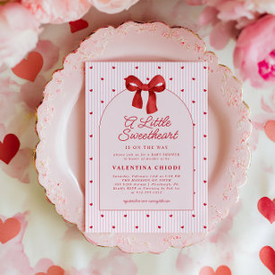A Little Sweetheart Valentine Coquette Baby Shower Invitation