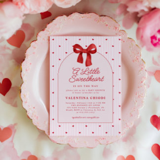A Little Sweetheart Valentine Coquette Baby Shower Invitation