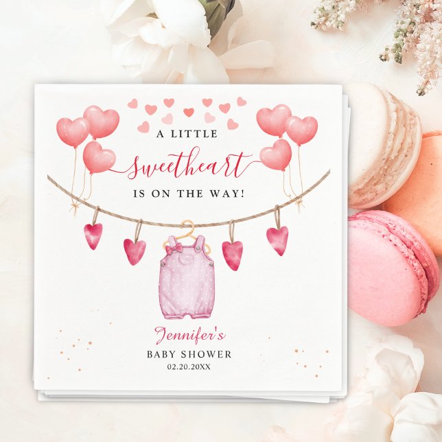 A Little Sweetheart | Valentine' Day Baby Shower  Napkins (Creator Uploaded)