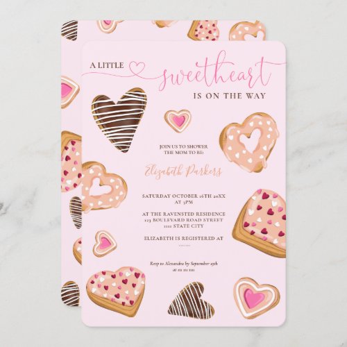A little sweetheart valentine donuts baby shower invitation