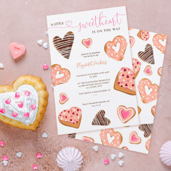 A Little Sweetheart Valentine Donuts Baby Shower Invitation by girly_trend at Zazzle