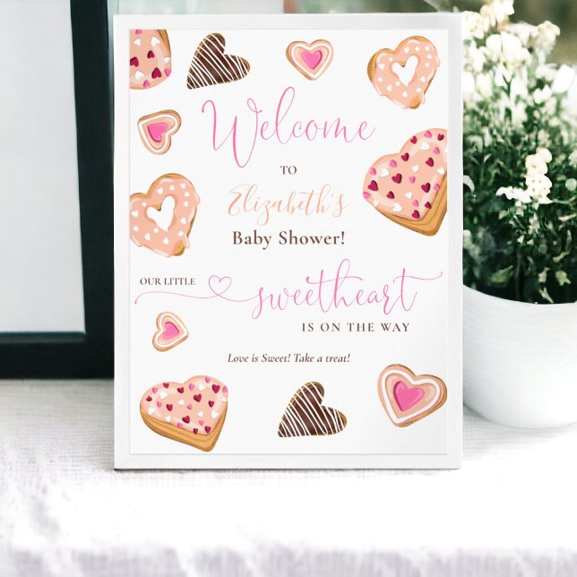 A little sweetheart valentine donuts baby shower poster (A little sweetheart valentine donuts baby shower poster)