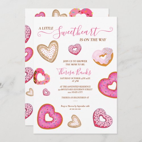 A little sweetheart valentine donuts invitation