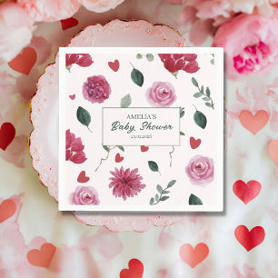 A little sweetheart valentine floral baby shower napkins
