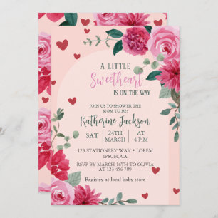 A little sweetheart valentine hearts baby shower invitation