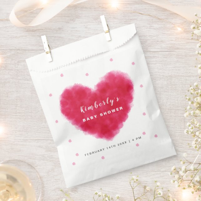 A Little Sweetheart Valentines Baby Shower  Favor Bag (Clipped)