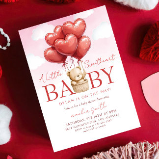 a little sweetheart Valentines Baby shower Invitation