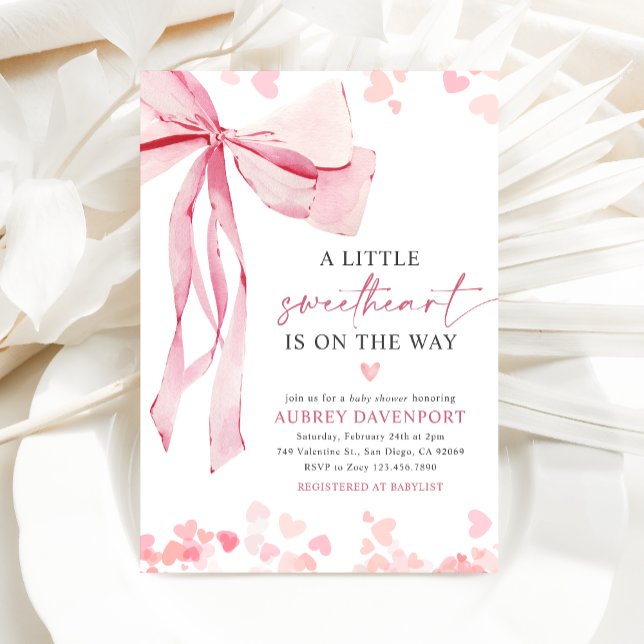 A Little Sweetheart Valentine's Baby Shower  Invitation (Creator Uploaded)