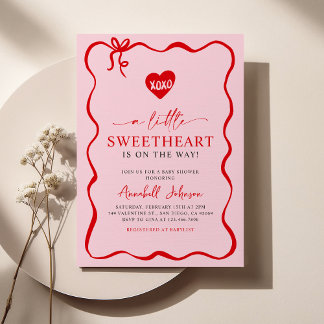 A Little Sweetheart Valentine's Baby Shower Invitation