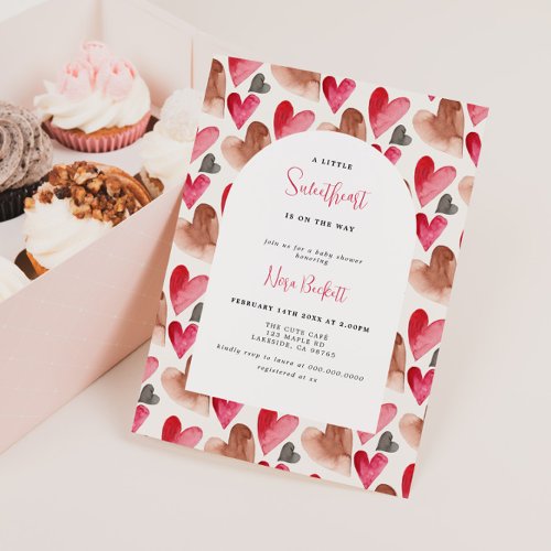 A Little Sweetheart Valentines Baby Shower Invitation