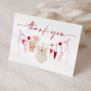 A Little Sweetheart Valentine's Baby Shower  Letterpress Thank You Card