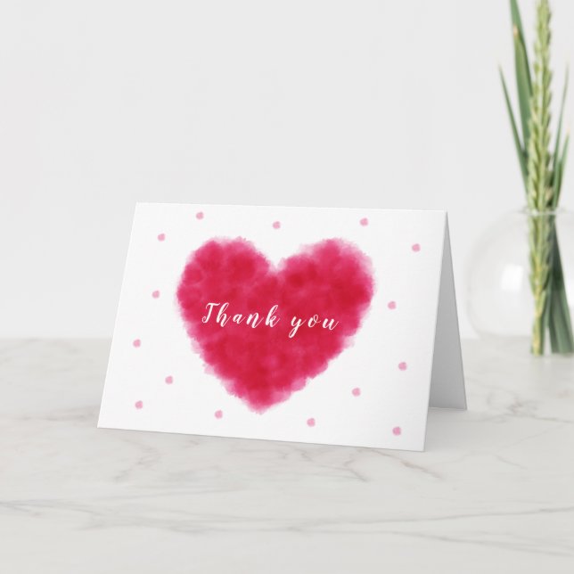 A Little Sweetheart Valentines Baby Shower  Thank You Card (Front)