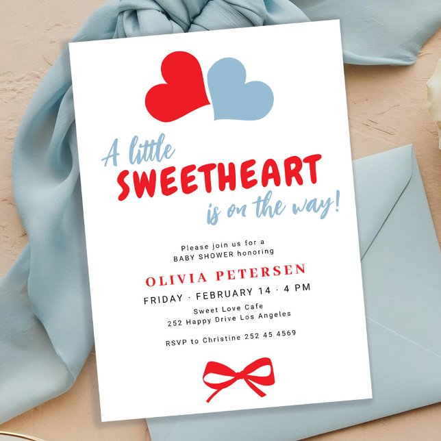 A little sweetheart Valentines boy baby shower Invitation (Creator Uploaded)