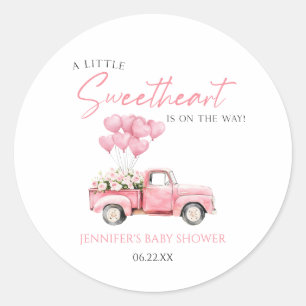 A Little Sweetheart Valentine's Day Baby Shower Classic Round Sticker