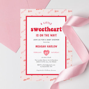 A Little Sweetheart Valentine's Day Baby Shower In Invitation