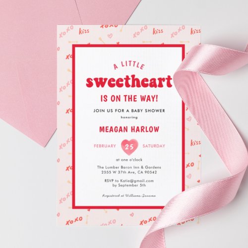 A Little Sweetheart Valentines Day Baby Shower In Invitation