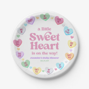 A Little Sweetheart Valentine's Day Baby Shower Paper Plates