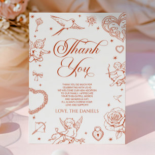 A Little Sweetheart Valentine's Day Baby Shower Thank You Card