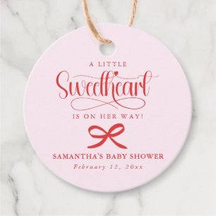 A little sweetheart Valentines girl baby shower Favor Tags