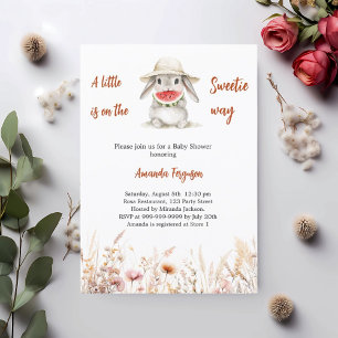 A little Sweetie bunny watermelon Baby Shower Invitation