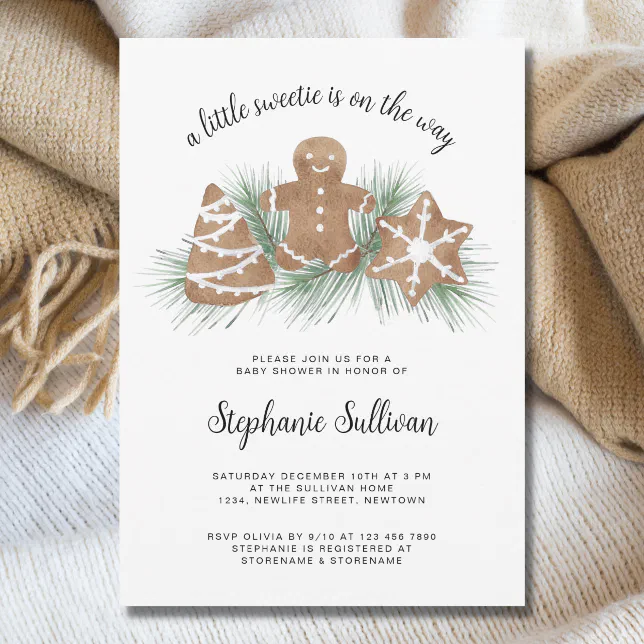 A Little Sweetie Christmas Baby Shower Invitation | Zazzle