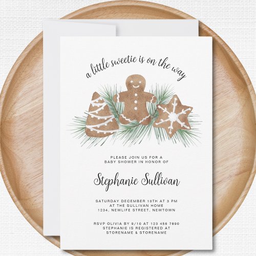 A Little Sweetie Christmas Baby Shower  Invitation