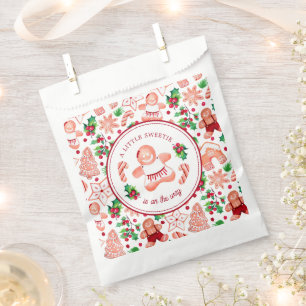 A Little Sweetie Gingerbread Christmas Baby Shower Favor Bag
